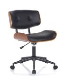 Chaise de bureau visby-b noyer/noir - 50x54x78/ 88 cm